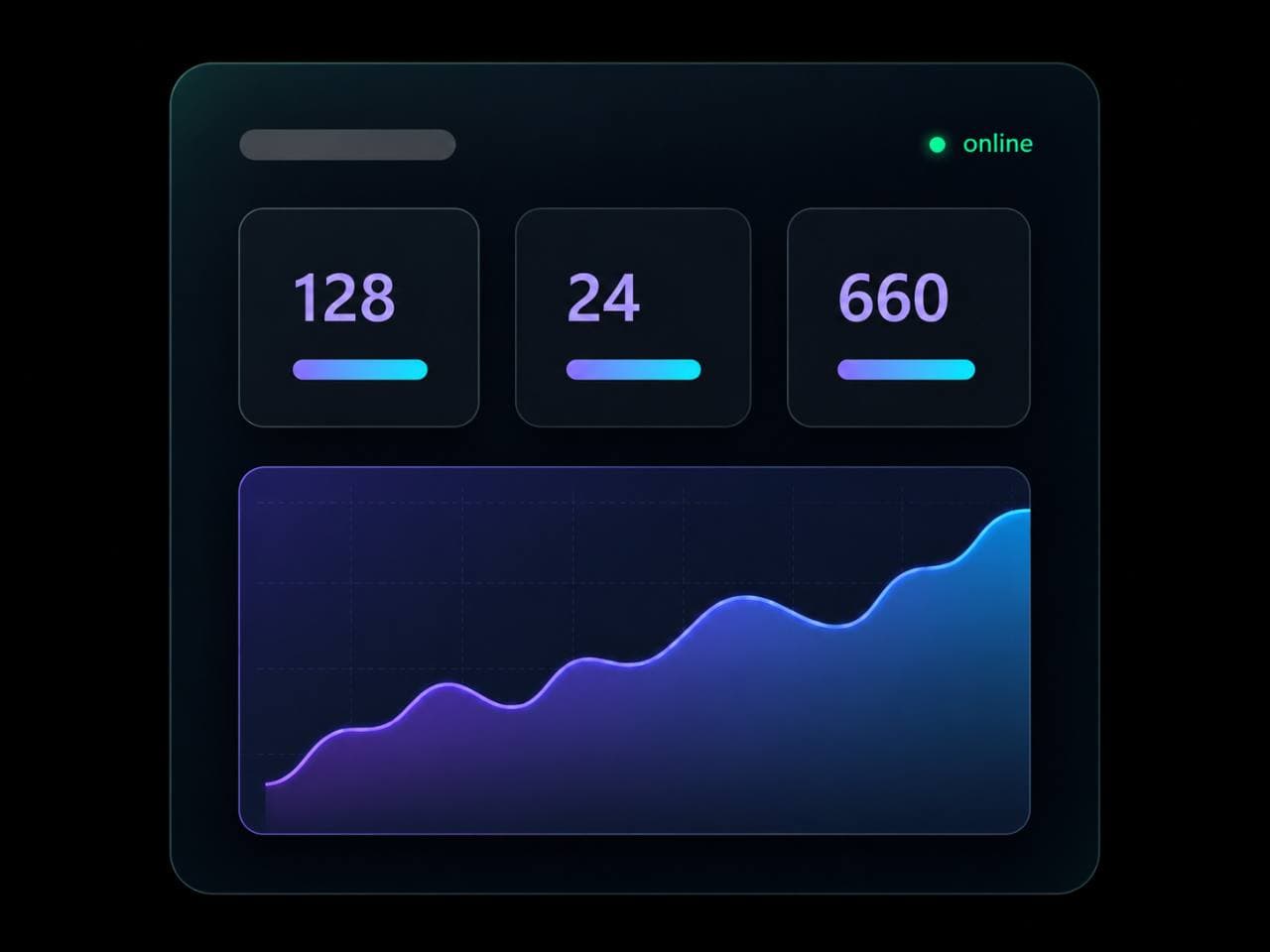 Dashboard escuro representando sistema centralizado